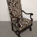 Pair of ceremonial armchairs in blackened oak, France late 18th century.