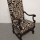Pair of ceremonial armchairs in blackened oak, France late 18th century.