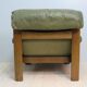 Armchair and footstool - green leather - 1960s