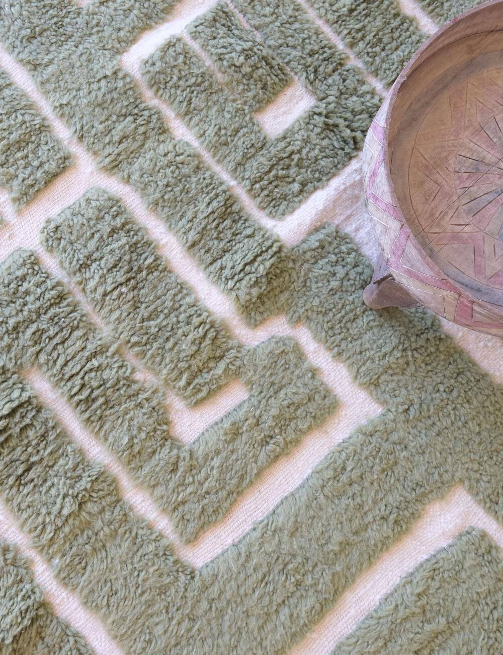 Green Berber Rug - 289 x 203 cm