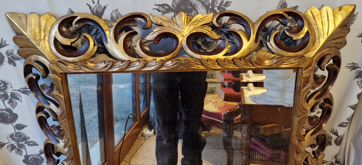 Golden rocaille mirror