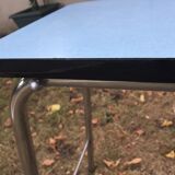 Flexible stool in vintage sky blue formica stepladder