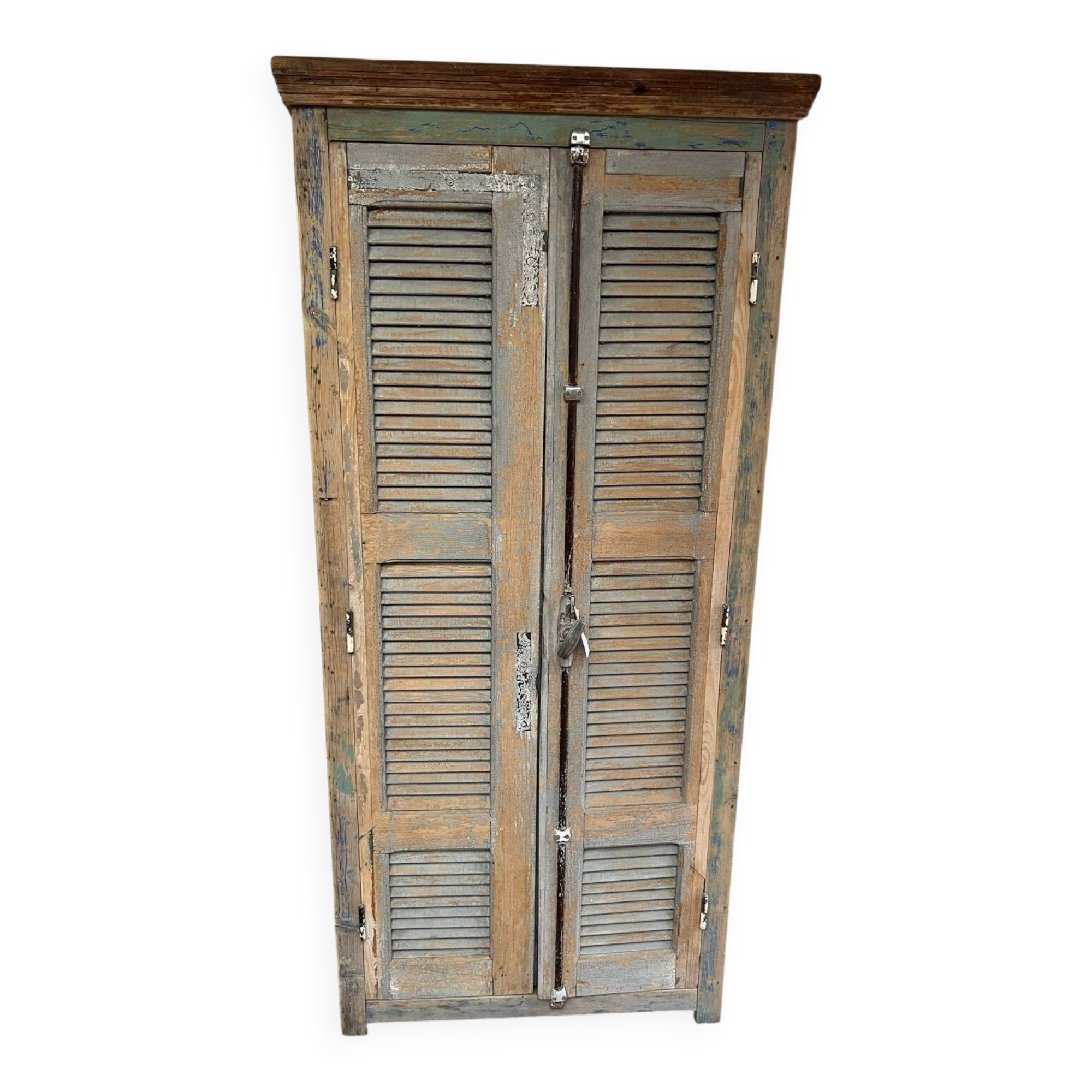 Wooden shuttered wardrobe