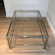 Modernist Chrome Coffee Table with Triple Legs, French Work circa 1970