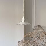 Opaline pendant light with porcelain socket