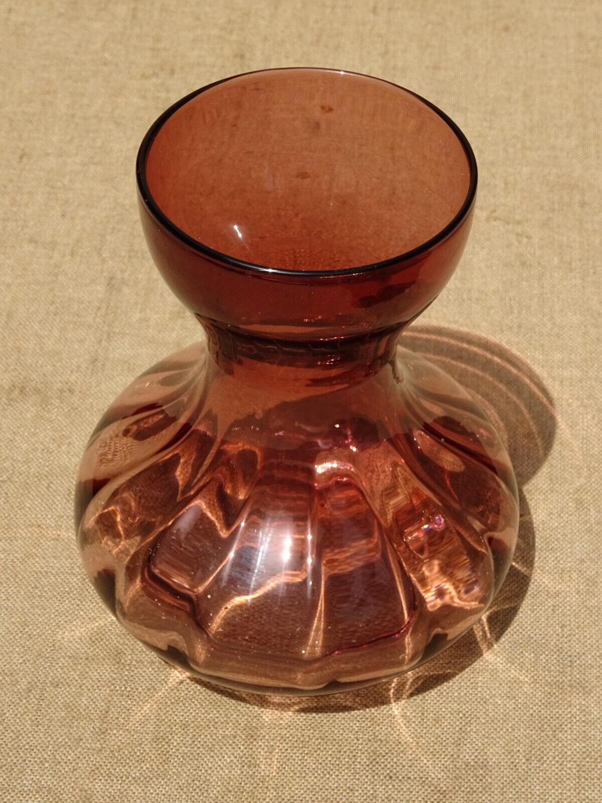 Purple glass hyacinth vase