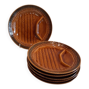 6 assiettes à asperges