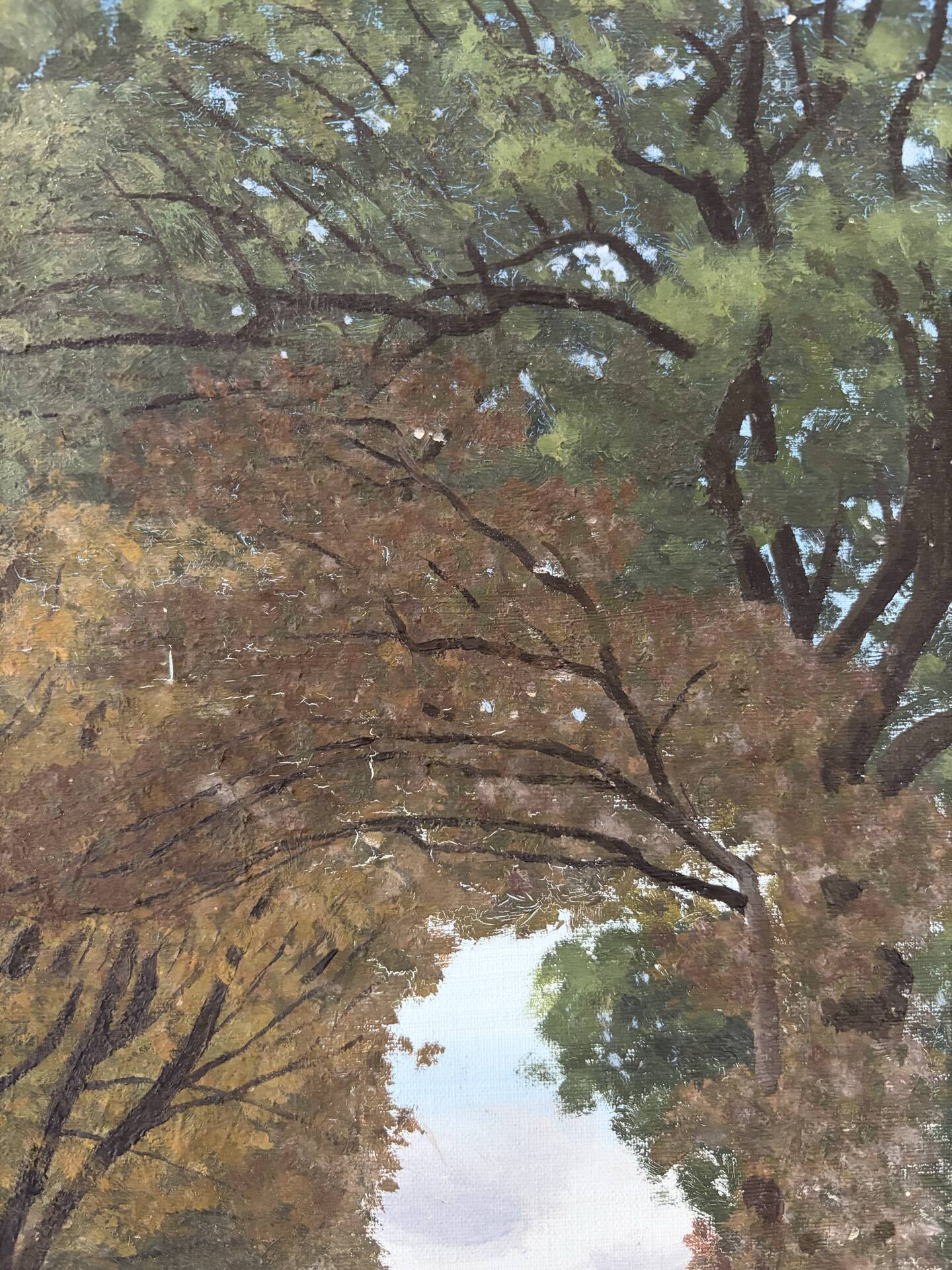 Vue sur le village, huile sur toile