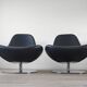 Pair of Tirup Ikea leather armchairs