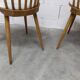 Pair of Baumann Menuet chairs, Honey patina, White vinyl seats