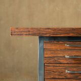Mid-century rosewood and metal desk, Denmark 1970s