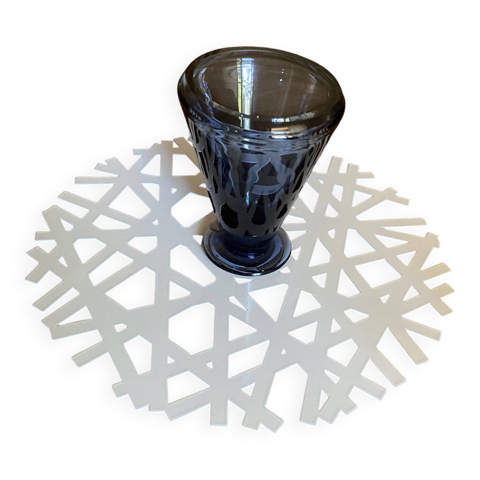 Snowflake candlestick by Laure Krayenbuhl and Kosta Boda for Nestlé.