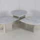 Ensemble de 3 tables d'appoint en marbre en forme de goutte d'eau, table basse vintage.