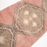 3x12 Soft Pastel Pale Red Turkish Vintage Runner Rug
