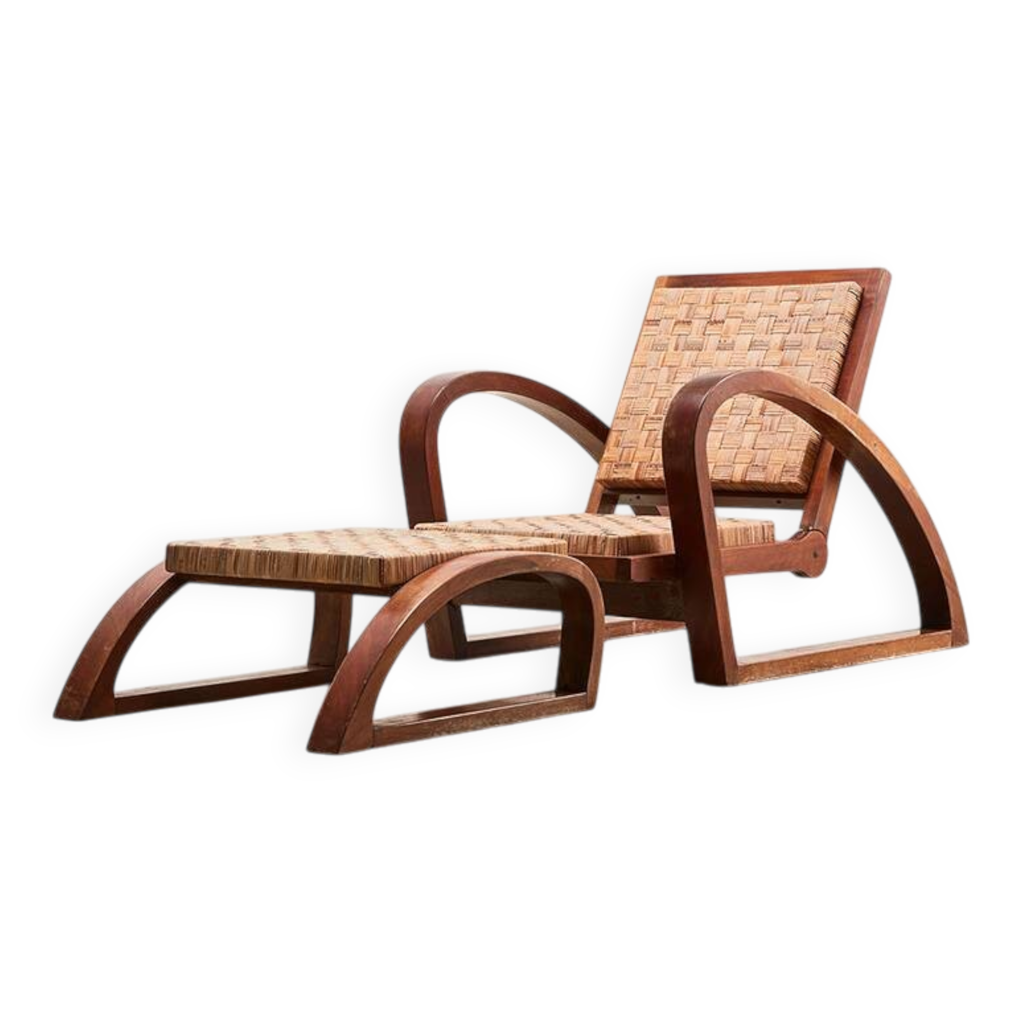 Francis Jourdain Lounge Chair + Ottoman France 1920s