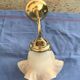 Wall light, art deco style, tulip globe in beige frosted glass