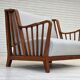 1950s, Scandinavian 2-seater sofa, reupholstered, upholstery wool, oak.