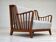 1950s, Scandinavian 2-seater sofa, reupholstered, upholstery wool, oak.