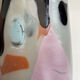 Blown opaline glass vase with coloured inclusions