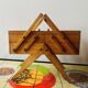 Worker - wooden sewing box with vintage compass feet