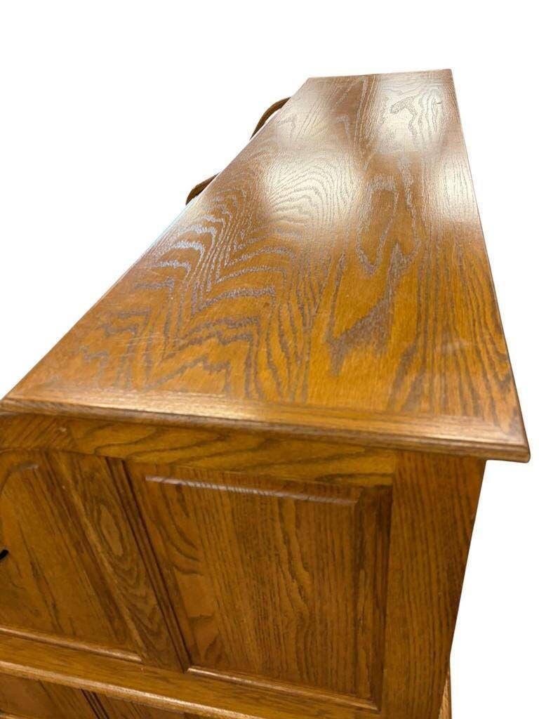 Bureau à rideau américain vintage en bois