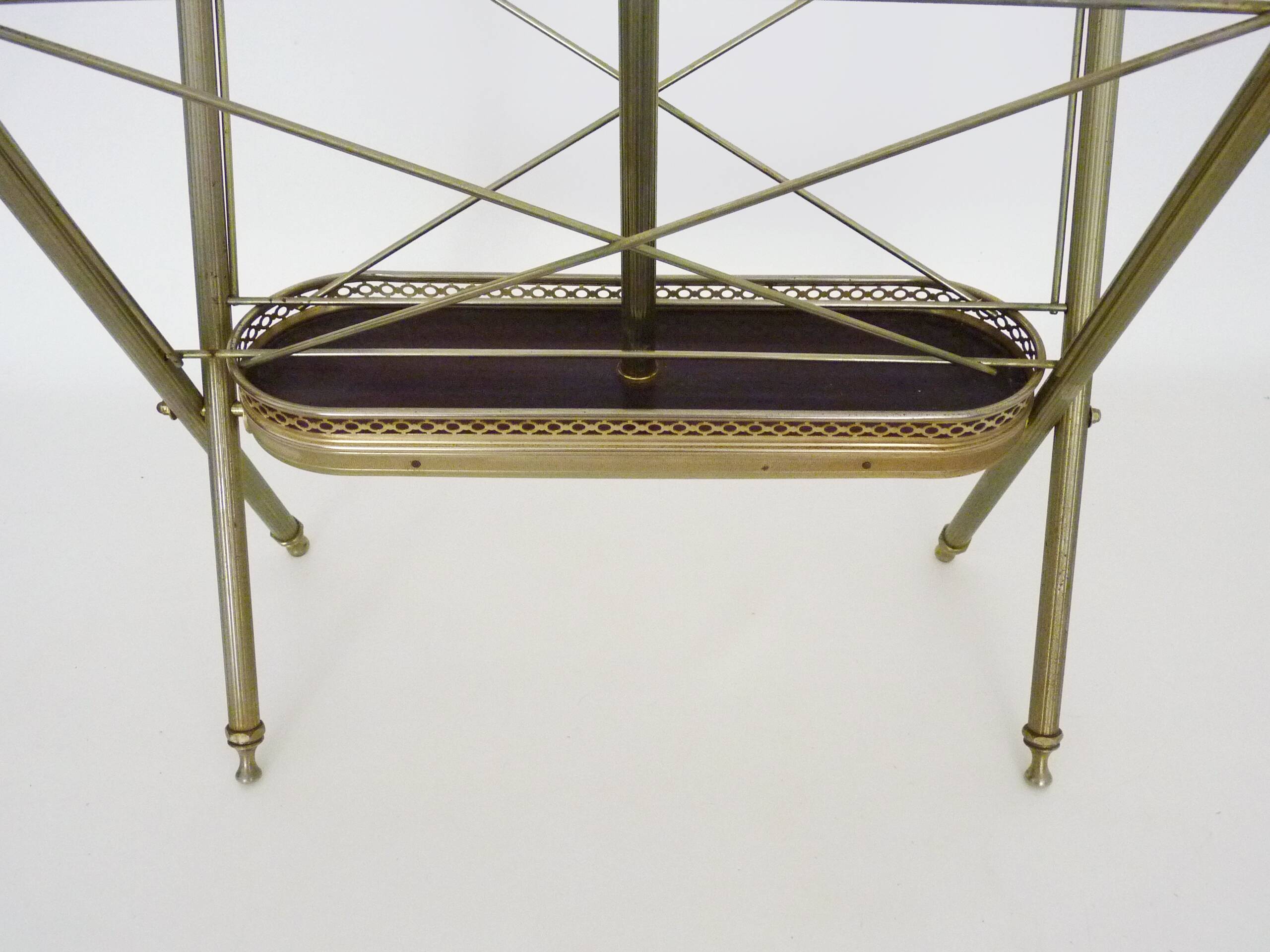 Neoclassical Baroque Folding Magazine Rack in Gilded Metal. 1950s
