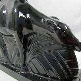 Pair of antelopes, lemanceau, black ceramic