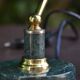 Lampe de banquier socle en marbre vert