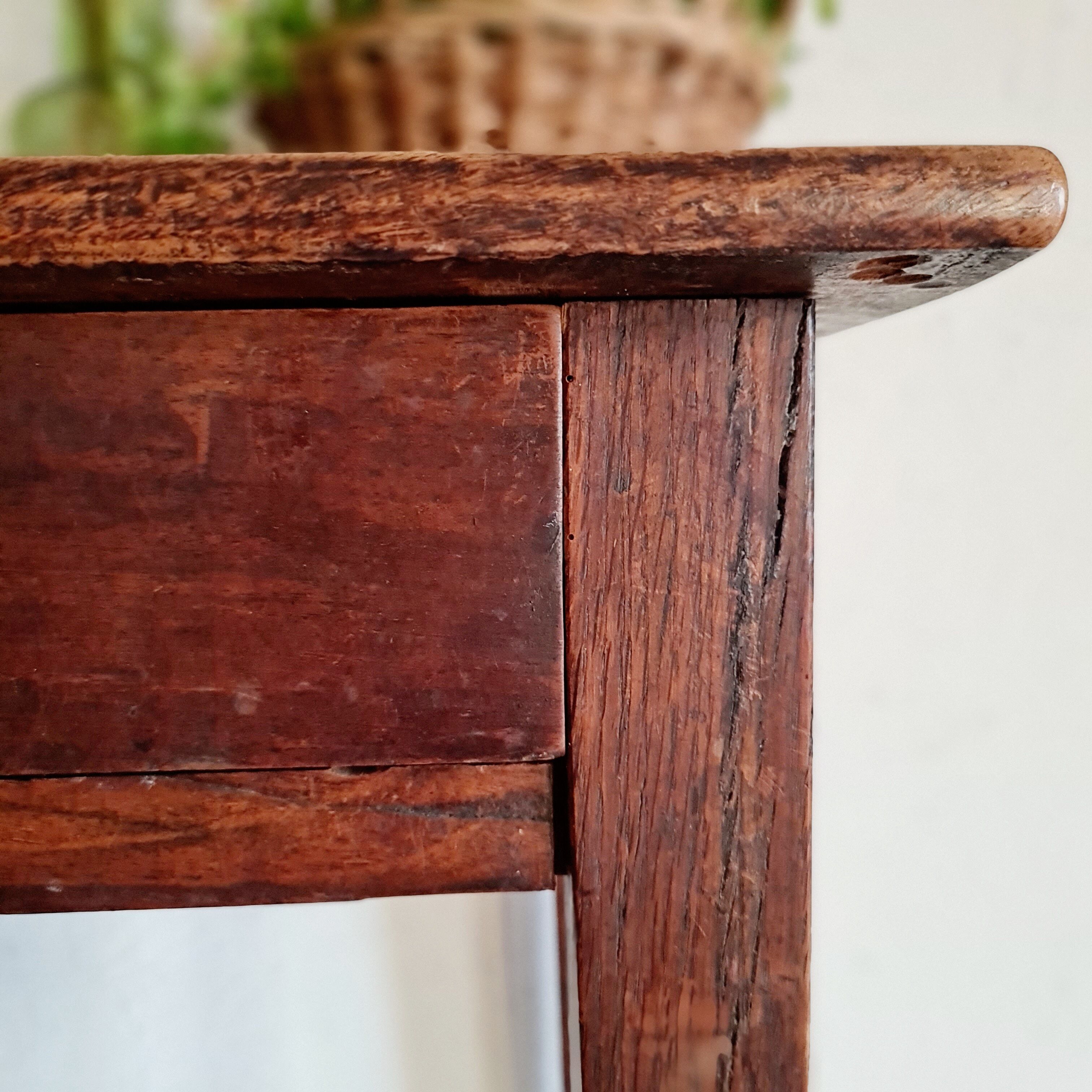 Antique solid wood farmhouse table 2 drawers