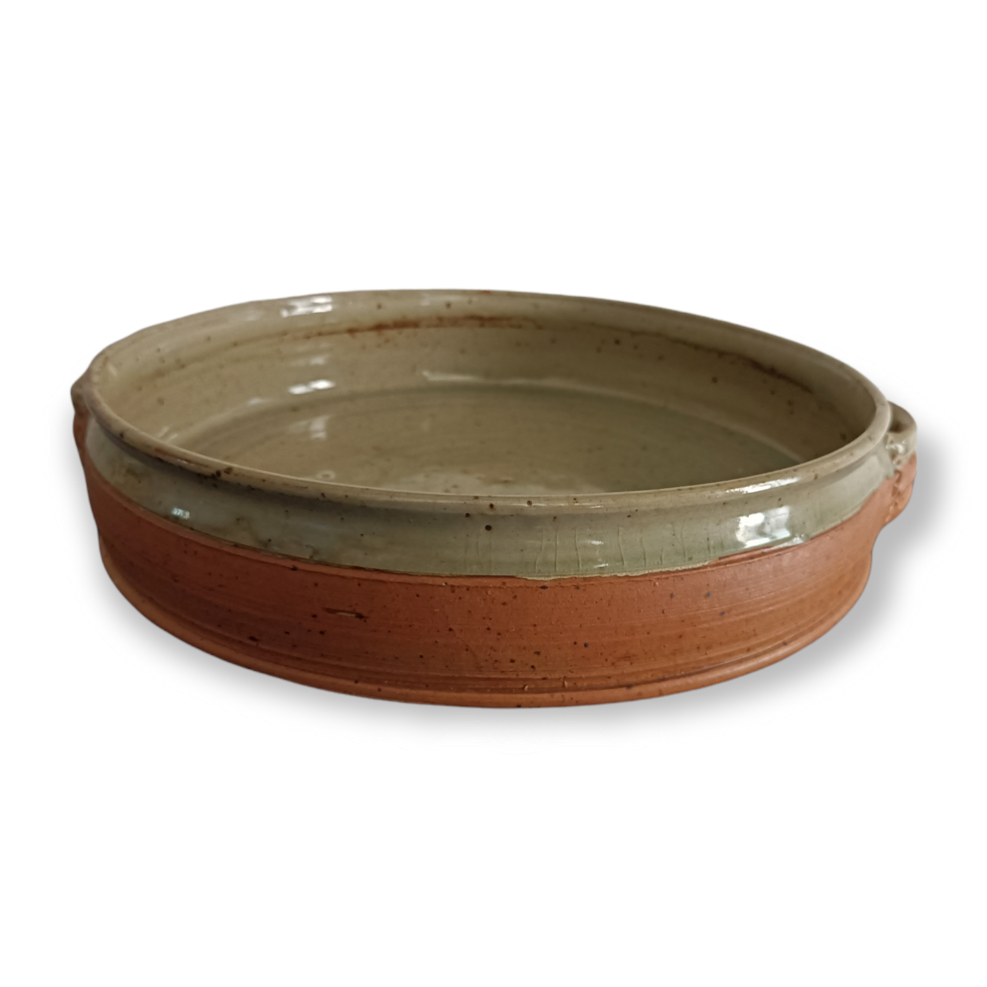 Large glazed terracotta dish.