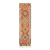 Turkish Handwoven Vintage Herki Kilim 100 cm x 345 cm