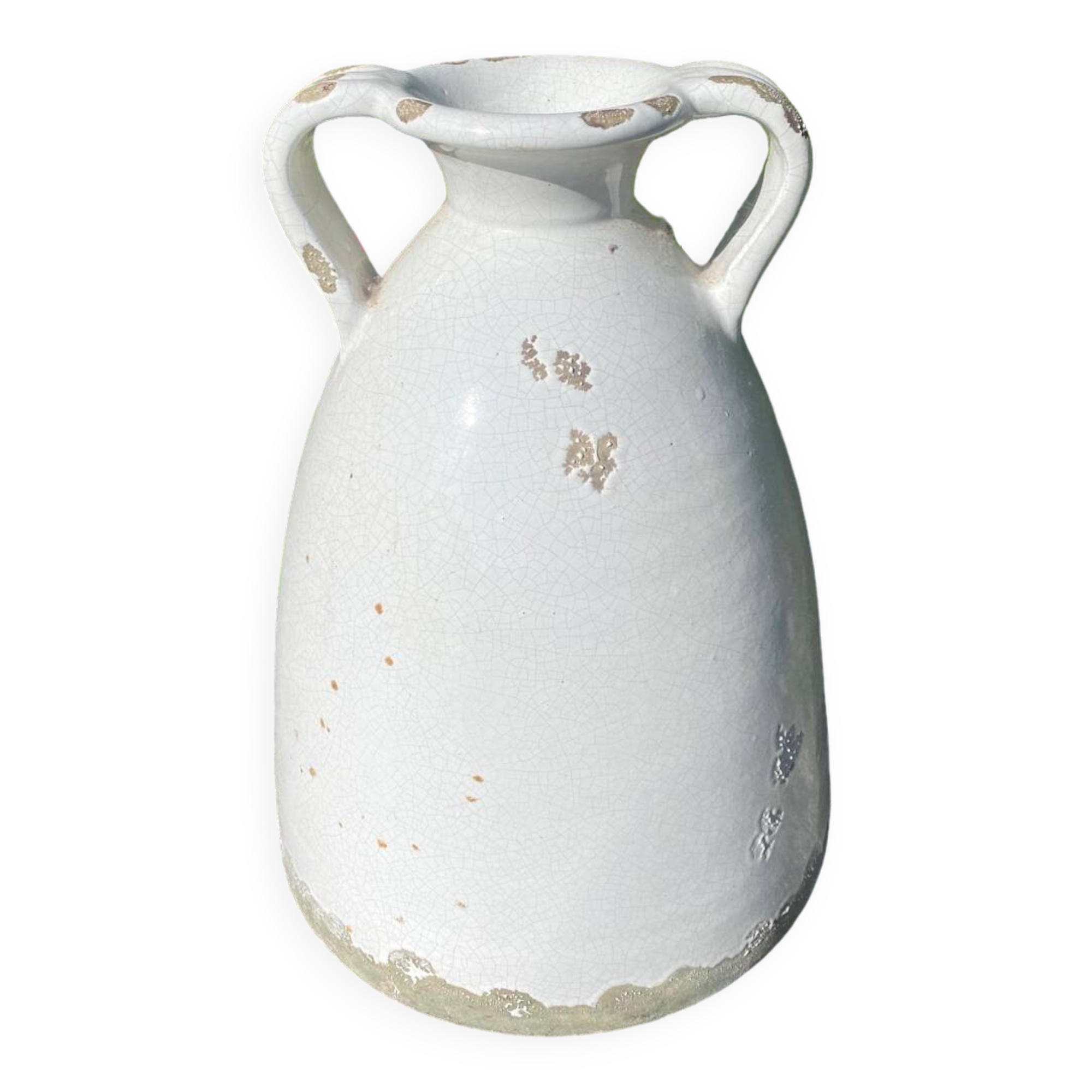 Enamelled concrete vase