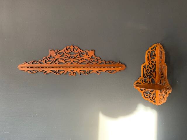 Old cut-out wooden wall display from the 1900s