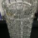Vintage embossed cylindrical glass vase
