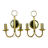 Paire d'appliques laiton Hollywood Regency Je Fassung
