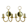 Paire d'appliques laiton Hollywood Regency Je Fassung