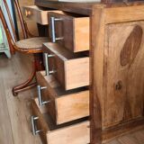 Vintage administrative desk - solid walnut with drawers