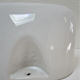 Vintage white enamelled ceramic wall shelf