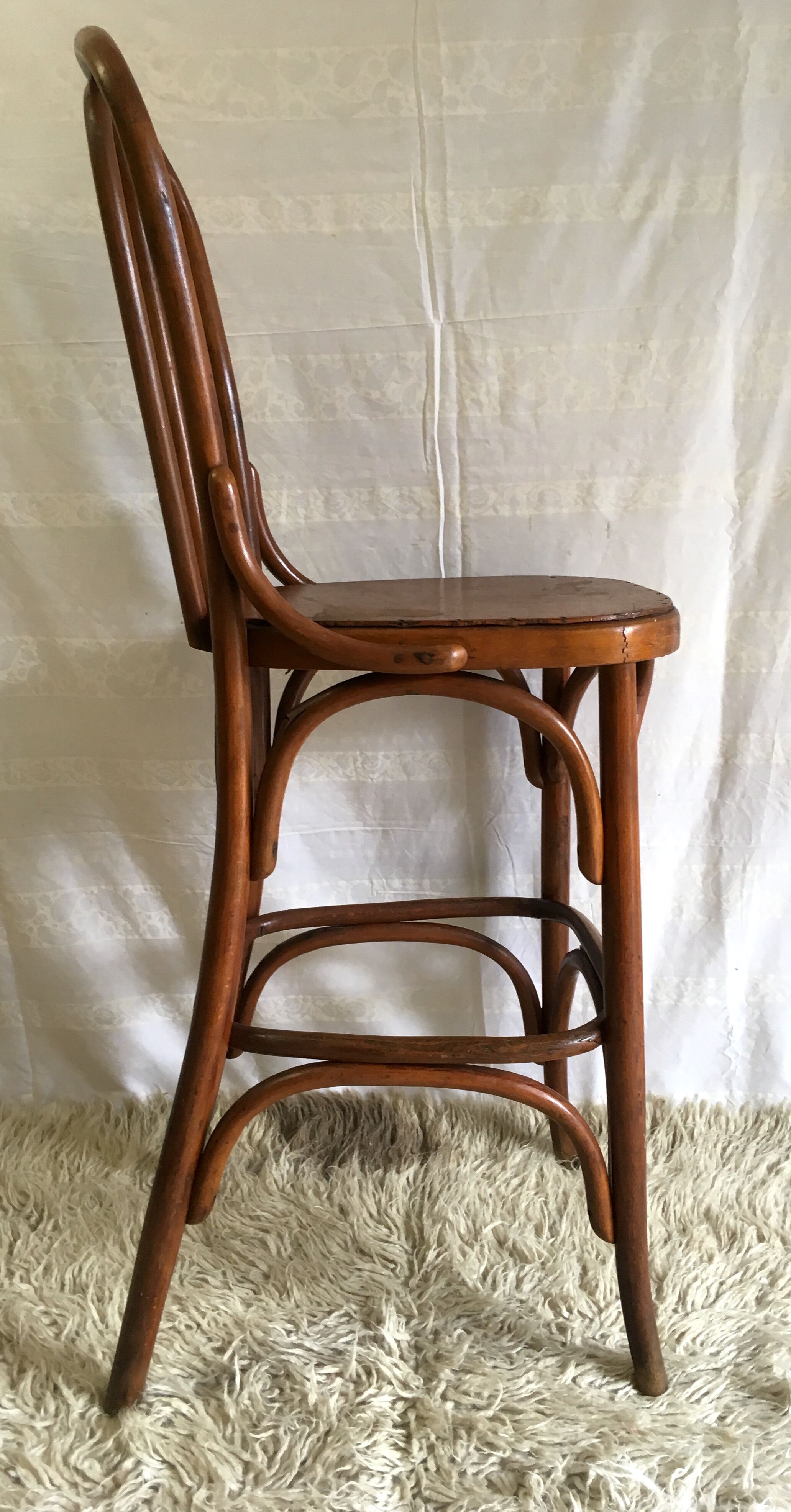 Fischel curved wooden countertop chair - mid. 20th