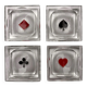 4 Baccarat ashtrays in hand-painted crystal
