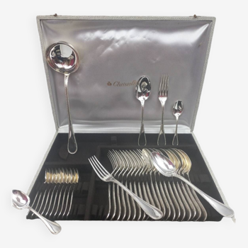 Christofle pearls - cutlery 37 pieces silver metal box perfect condition