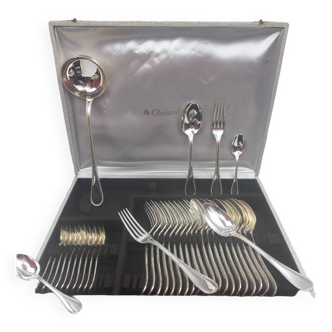 Christofle perles - menagere 37 pieces metal argente ecrin parfait etat