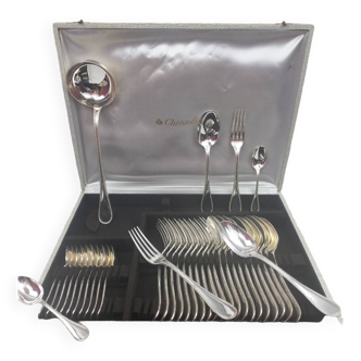 Christofle pearls - cutlery 37 pieces silver metal box perfect condition