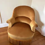 Mustard velvet armchair