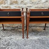 Pair of teak bedside tables