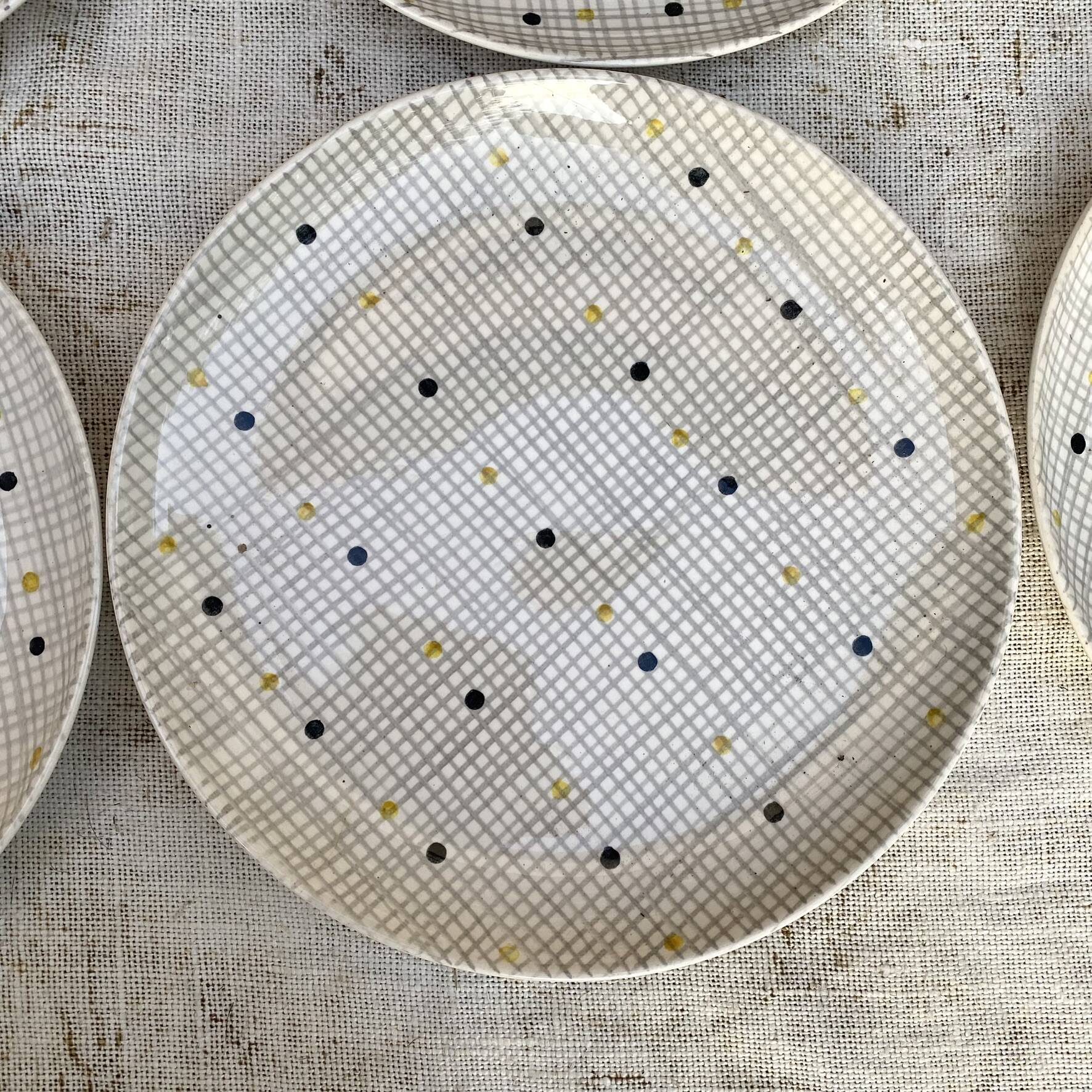 Villeroy & Boch Susanne flat plates, hand-painted decoration, 1960s.