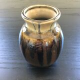 Brown and black flamed vase