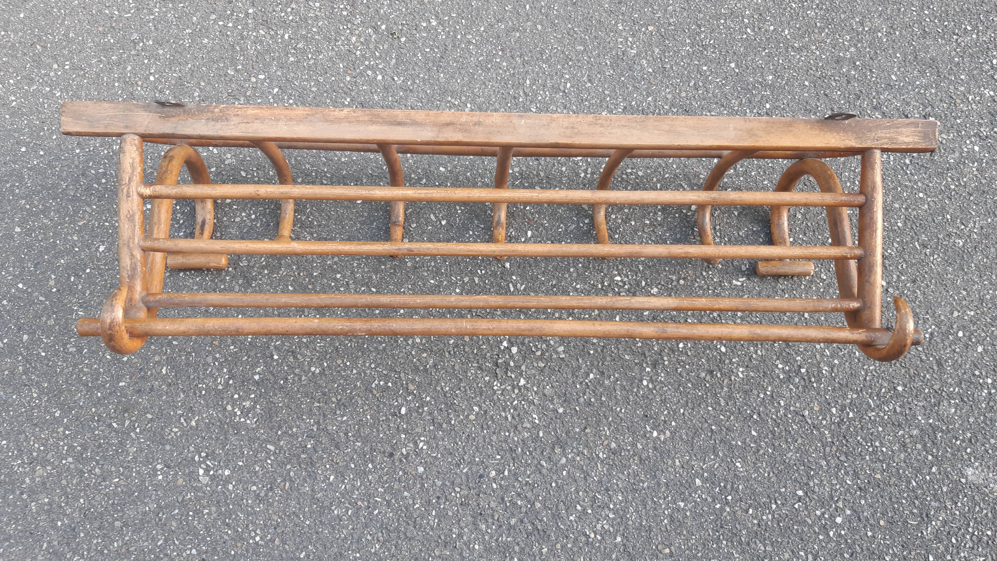 Coat rack bistro curved wood early twentieth century