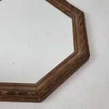 Octagonal wooden mirror