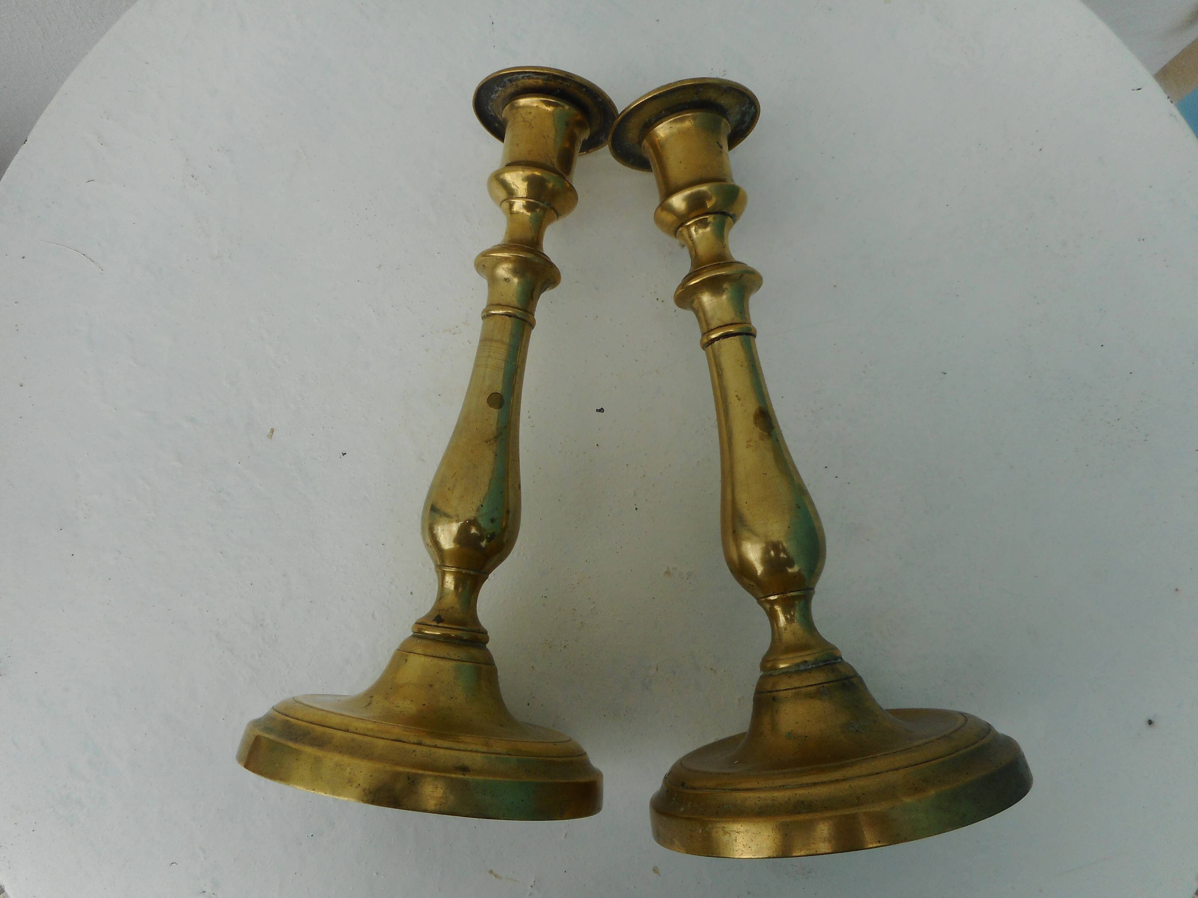 Pair of brass candlesticks